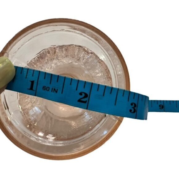 Light Pink Glass CANDY DISH / CANDLE HOLDER Cottagecore Farmhouse 4.5" Tall EUC - Picture 8 of 10